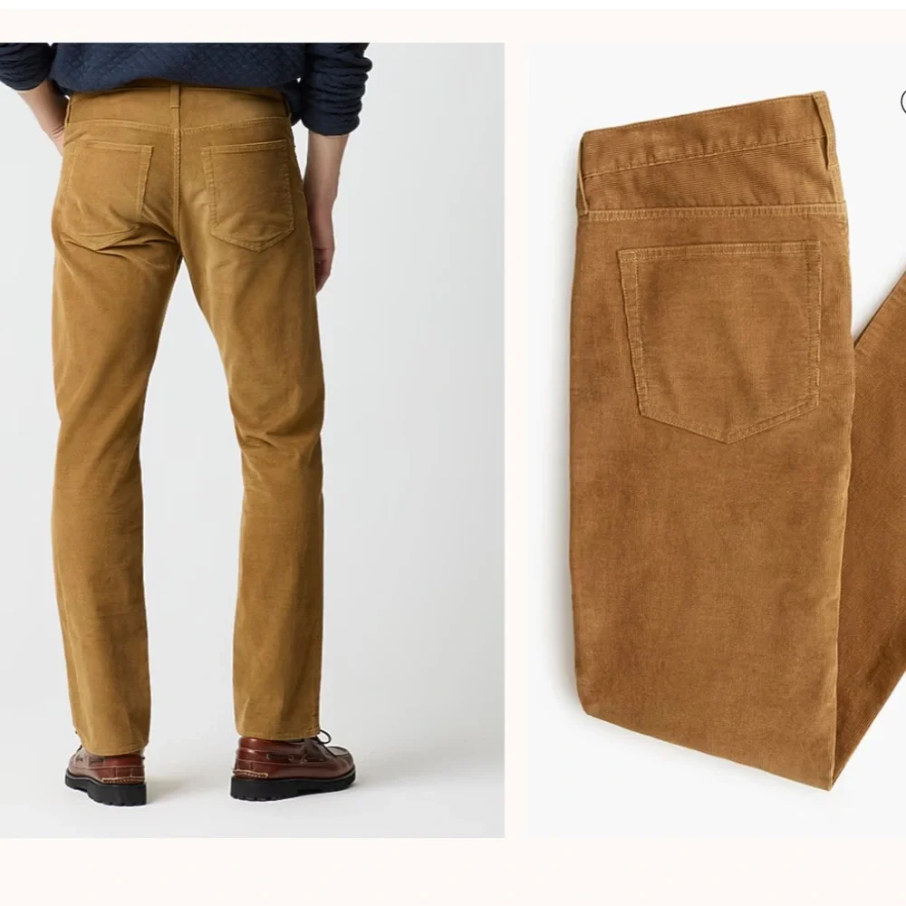 J. Crew Khaki Oak Brown Straight Keg Relaxed Corduroy Pants,31W/32L